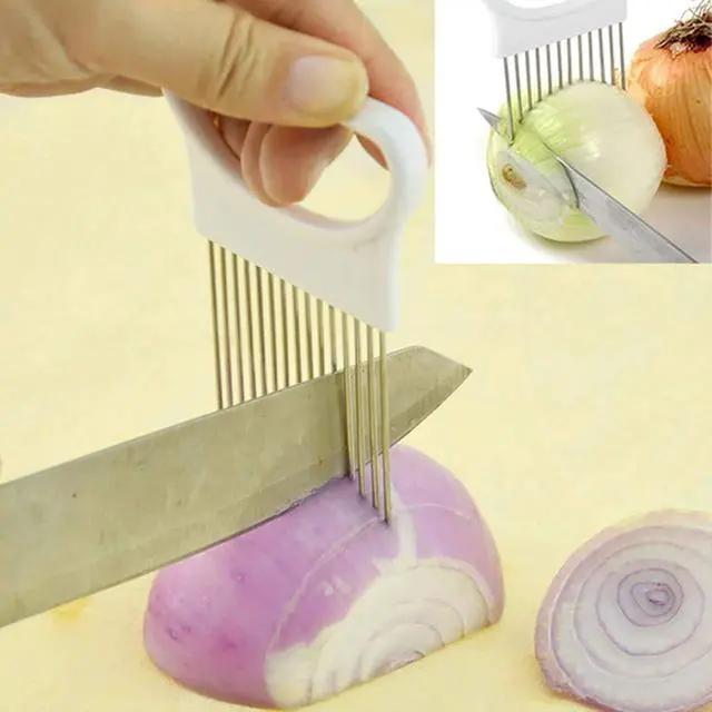 Alt view image 6 of 7 - Tomato Slicer Holder Kit Tool Cutting Guide Onion Potato Pepper Prep