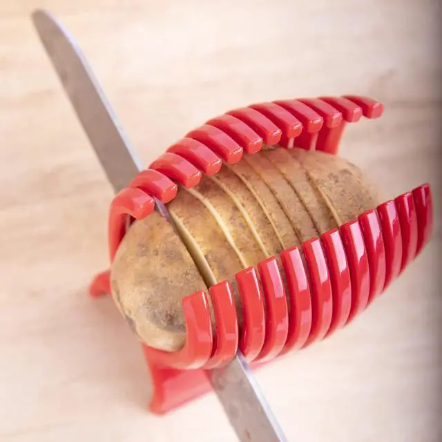 Alt view image 5 of 7 - Tomato Slicer Holder Kit Tool Cutting Guide Onion Potato Pepper Prep