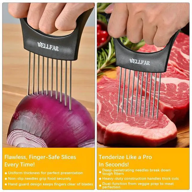 Alt view image 4 of 5 - 2PCS Onion Slicer, Vegetable Holder for Slicing, Slice Cutter Chopper Guide