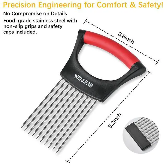 Alt view image 5 of 5 - 2PCS Onion Slicer, Vegetable Holder for Slicing, Slice Cutter Chopper Guide