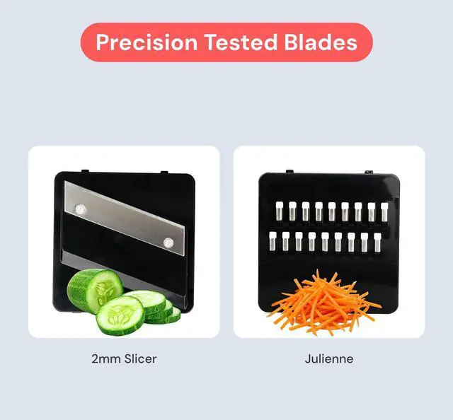 Alt view image 4 of 7 - Essential Mandoline Slicer for Kitchen - Space-Saving 2-in-1 Fruit Cutter, Cucumber Slicer, Julienne Peeler
