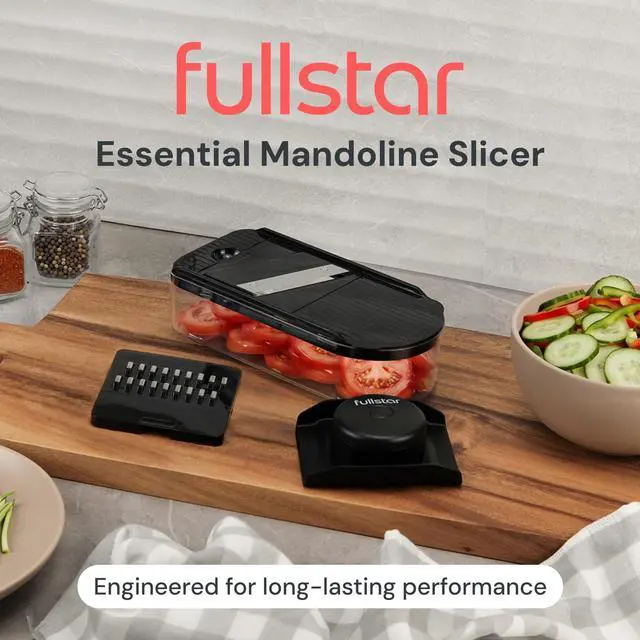 Alt view image 2 of 7 - Essential Mandoline Slicer for Kitchen - Space-Saving 2-in-1 Fruit Cutter, Cucumber Slicer, Julienne Peeler