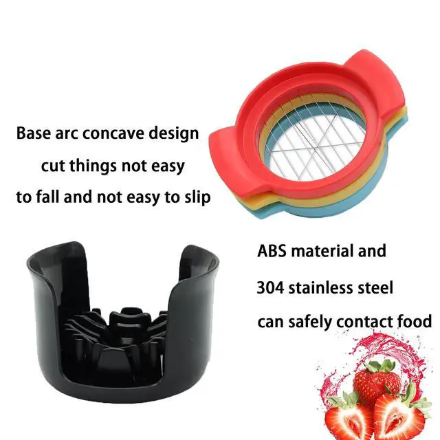 Alt view image 3 of 7 - 3-in-1 Egg Slicer for Hard Boiled Eggs, Strawberry, Banana & Avocado Stainless Steel Cutter with Piercer, Multi-functional Kitchen Tool for Salad, Sandwich, Breakfast & Charcuterie