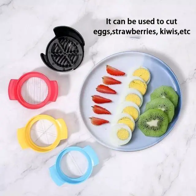 Alt view image 5 of 7 - 3-in-1 Egg Slicer for Hard Boiled Eggs, Strawberry, Banana & Avocado Stainless Steel Cutter with Piercer, Multi-functional Kitchen Tool for Salad, Sandwich, Breakfast & Charcuterie
