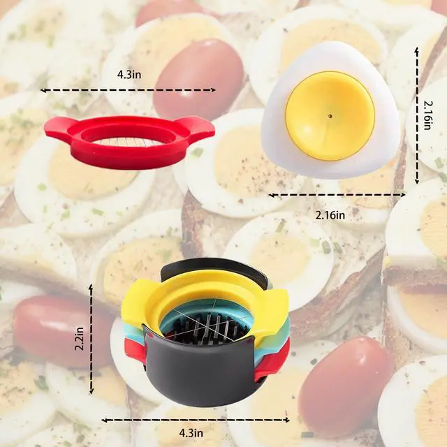 Alt view image 6 of 7 - 3-in-1 Egg Slicer for Hard Boiled Eggs, Strawberry, Banana & Avocado Stainless Steel Cutter with Piercer, Multi-functional Kitchen Tool for Salad, Sandwich, Breakfast & Charcuterie