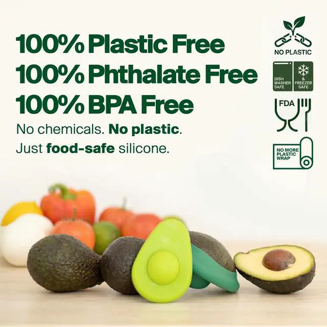 Alt view image 2 of 7 - Avocado Huggers 2pc Silicone Reusable Avocado Savers with Pit Storage | BPA Free | Plastic Free Food Storage | Dishwasher Safe Holder | Large & Small Set