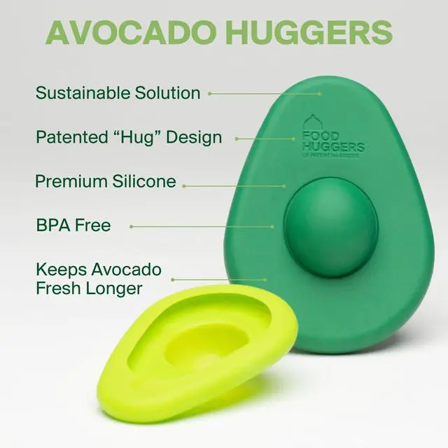 Alt view image 6 of 7 - Avocado Huggers 2pc Silicone Reusable Avocado Savers with Pit Storage | BPA Free | Plastic Free Food Storage | Dishwasher Safe Holder | Large & Small Set