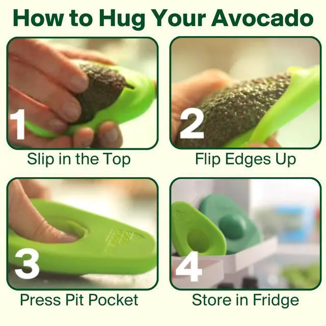 Alt view image 3 of 7 - Avocado Huggers 2pc Silicone Reusable Avocado Savers with Pit Storage | BPA Free | Plastic Free Food Storage | Dishwasher Safe Holder | Large & Small Set
