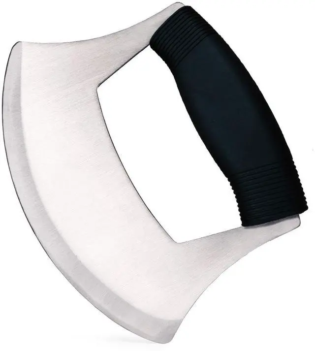 Main image of Pizza Cutter Stainless Steel Ulu knife Razor Sharp Rocker Slicer Cutter Mincing Mezzaluna Knife Salad Vegetable Chopper with Upgraded Ergonomic Anti-Slip Handle