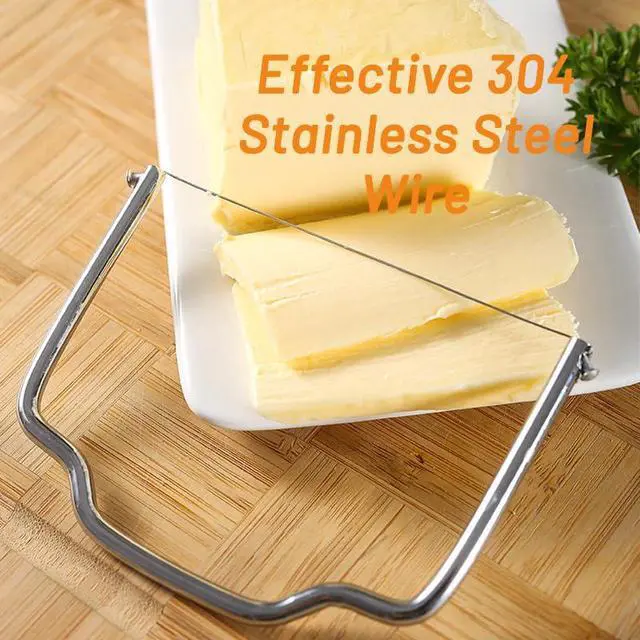 Alt view image 3 of 7 - 2 Pack Cheese Slicer - Effective Stainless Steel Cheese Slicer for Block Cheese Butter Avocado (2 Pack)