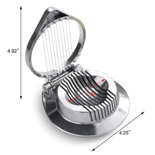 Alt view image 2 of 7 - Commercial Grade Aluminum Egg Slicer, Mushroom Slicer with Stainless Steel Wire (Hand Wash Only)