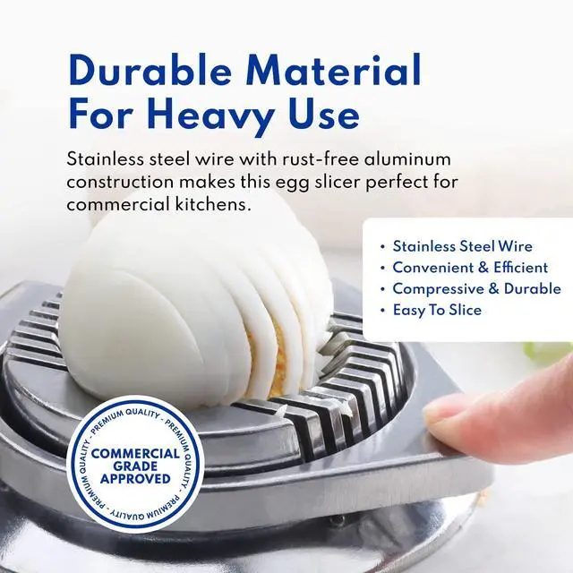 Alt view image 6 of 7 - Commercial Grade Aluminum Egg Slicer, Mushroom Slicer with Stainless Steel Wire (Hand Wash Only)
