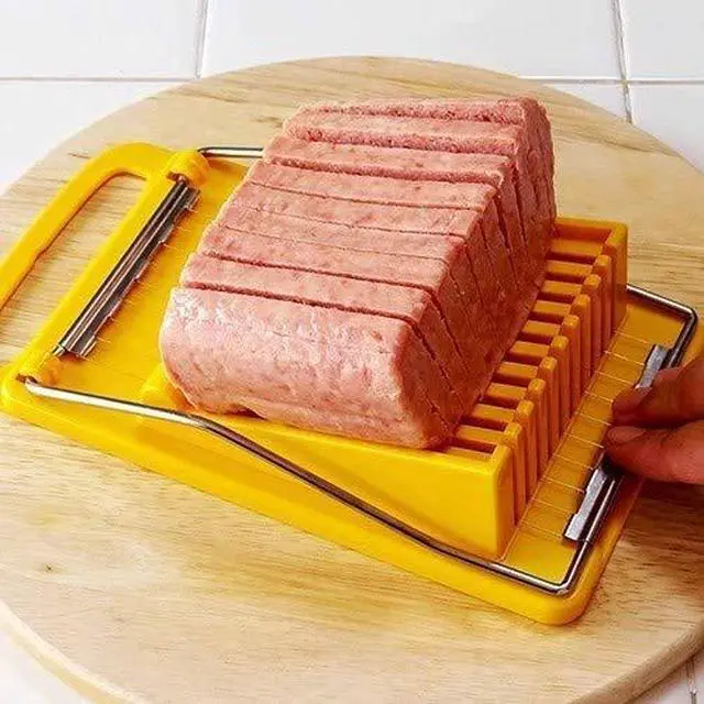 Alt view image 2 of 7 - Luncheon Meat Spam Slicer,Egg Cutter,Multi-Purpose Kitchen Tool for,Bananas, Avocados,Vegetables Dishwasher Safe, Rust-Resistant Food Prep Accessories (Only Suits Soft Cheese,No Bony Foods)
