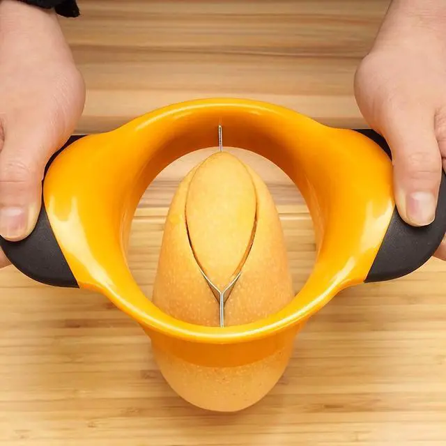 Alt view image 6 of 6 - Mango Slicer Peeler Cutter Splitter Pitte with Stainless Steel Blade Fruit Divider Ergonomic Rubber Grip Handle Non Slip Extra Large Mango Cutter Divider