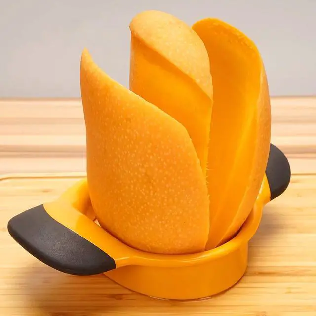 Alt view image 2 of 6 - Mango Slicer Peeler Cutter Splitter Pitte with Stainless Steel Blade Fruit Divider Ergonomic Rubber Grip Handle Non Slip Extra Large Mango Cutter Divider
