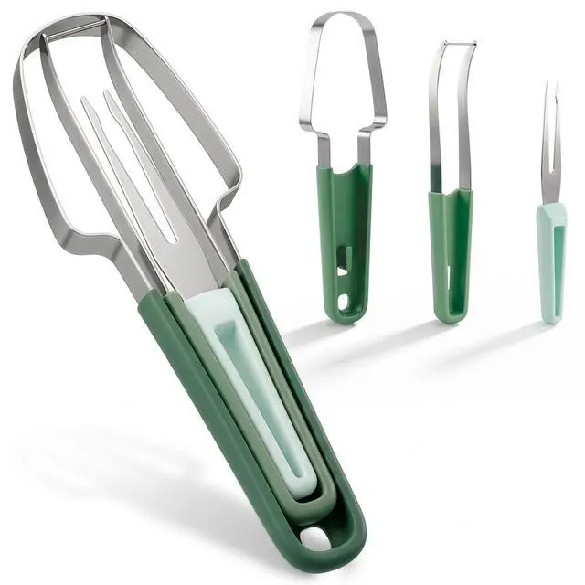 Main image of 3-in-1 Watermelon Slicer Tool Stainless Steel Portable, Mess-Free Multi-Use Kitchen Gadget for Summer Picnic, BBQ, Pool Party, Family Hosting, Hostess Gift Idea Watermelon Cutter Slicer Tool Kit