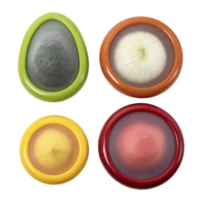 Alt view image 3 of 3 - Food Saver Set, Reusable Food Storage Stretch Pods Ideal for Avocados, Tomatoes, Onions, and Lemons, Stores Leftover Half For Fresh Keeping