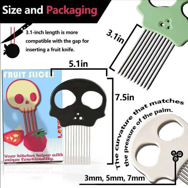 Alt view image 5 of 6 - Stainless Steel Onion Cutter Multi-Function Vegetable Cutter & Herb Stripper for Avocados, Eggs, Tomatoes, Potatoes (Green)