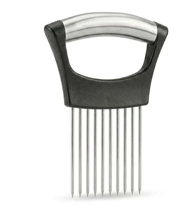 Main image of Holder for Slicing 2026, Stainless Steel Onion Slicer & Cutter with Finger Guard, Ergonomic Anti-Slip Handle, Multi-Use Kitchen Tool for Tomato, Potato, Avocado, Egg, Lemon & Meat
