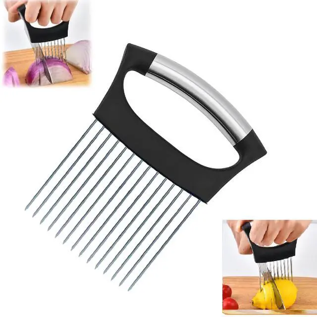 Main image of Holder for Slicing, Large Onion Cutter Vegetable Chopper,Stainless Steel Lemon Slicer with 14 Needles,Kitchen Chopper Slicing Assistant Tool for Tomato Potato Avocados Eggs Meat Chopper