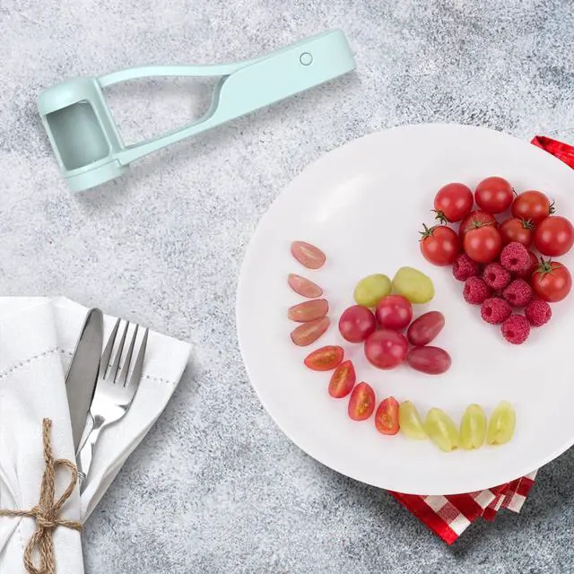Alt view image 5 of 7 - Grape Cutter Grape Slicer for Toddlers,Grape Cherry Tomato Strawberry Cutter Quarter Slicer tool For Vegetable Fruit Salad Cake Decoration,Stainless Steel kitchen Gadget Fruit cutter