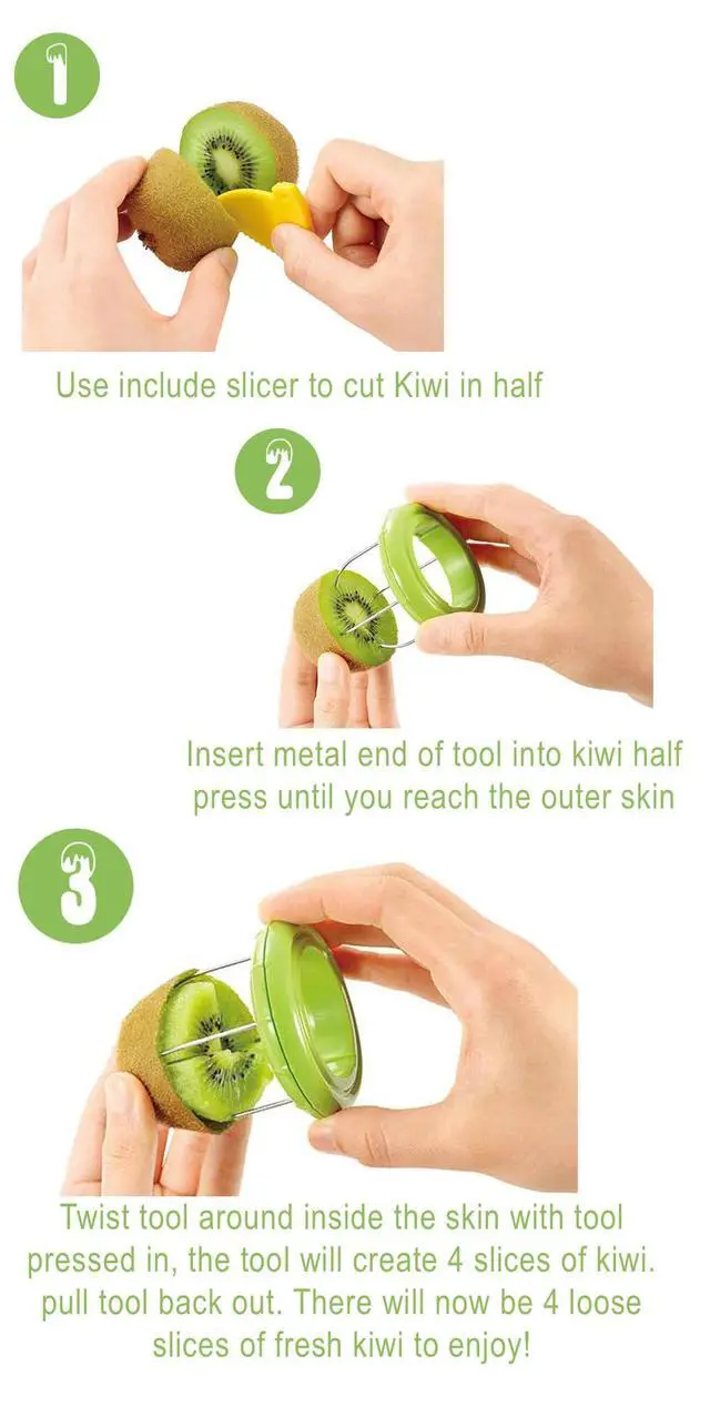 Alt view image 3 of 7 - Fast Peel Any Fruit Or Soft Vegetable With Ease. Kiwi Slicer Peeler Pitter Scooper, Mango And Kimi Corer, Kiwi Fruit Scoop Kitchern Tool_Green