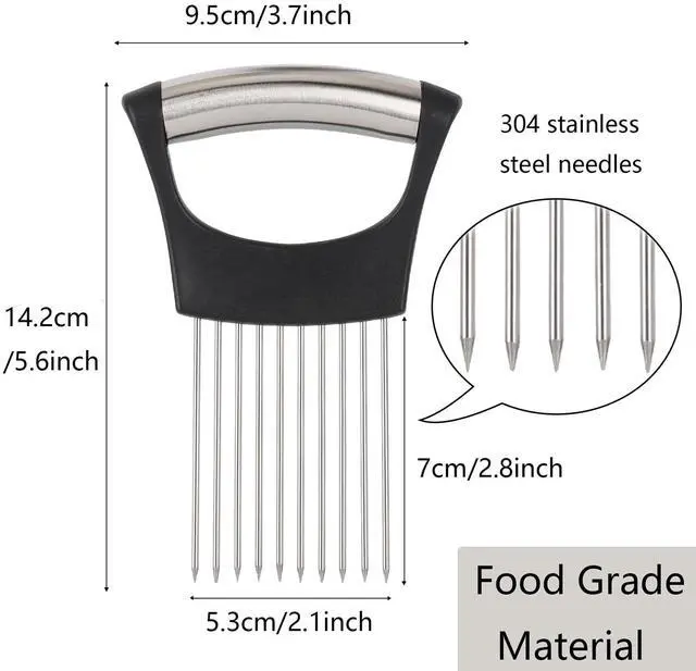 Alt view image 3 of 7 - 3 Pcs Onion Slicer Holder, All purpose Food Slicer Assistant Tool for Cucumber, Tomato, Potato, Egg, Avocados, Fruit Lemon and Meat