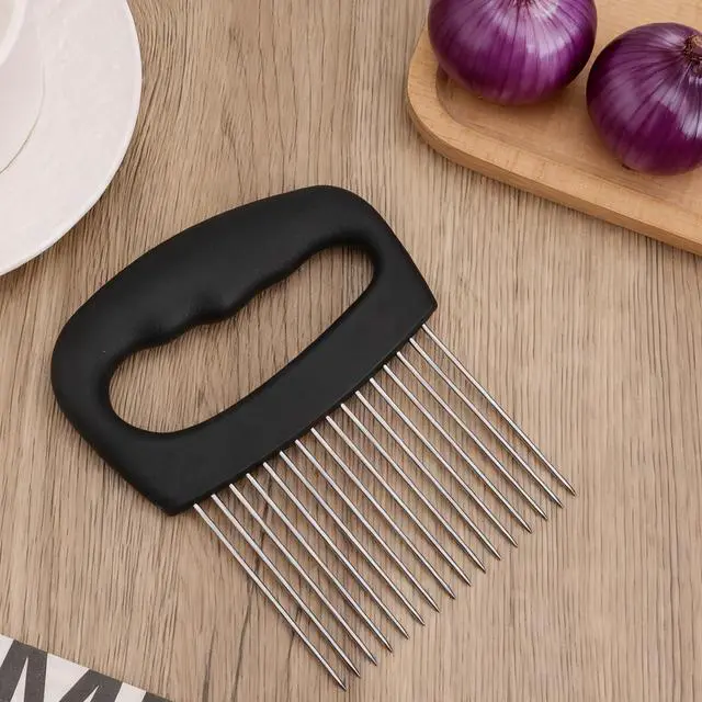 Alt view image 7 of 7 - Holder for Slicing, Extra-Large Stainless Steel Tomato and Potato Slicer with 16 Long Needles Versatile Food Slice Holder Home Kitchen Tool for Meat Onion Tomato Potato