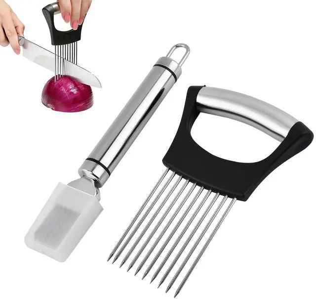 Main image of Holder & Slicer Set, Kitchen Scallion Onion Cutter, Kitchen Herb Cutter, Scallion Shredding Tool, Chopper for Slicing of Tomatoes, Avocados, Eggs and Other Vegetables