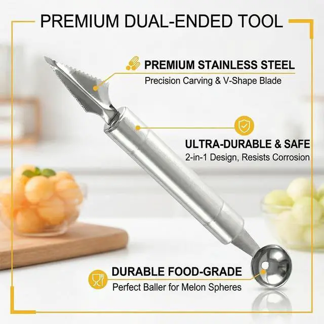 Alt view image 3 of 6 - 2 Pcs Potato Spiral Cutter And V Shape Fruit Carving Tool,Stainless Steel Spiral Potato Cutter,Vegetable Spiralizer,cucumber slicer,Fruit Cutter Shapes,For Potatoes Slicing Or Melon Engraving