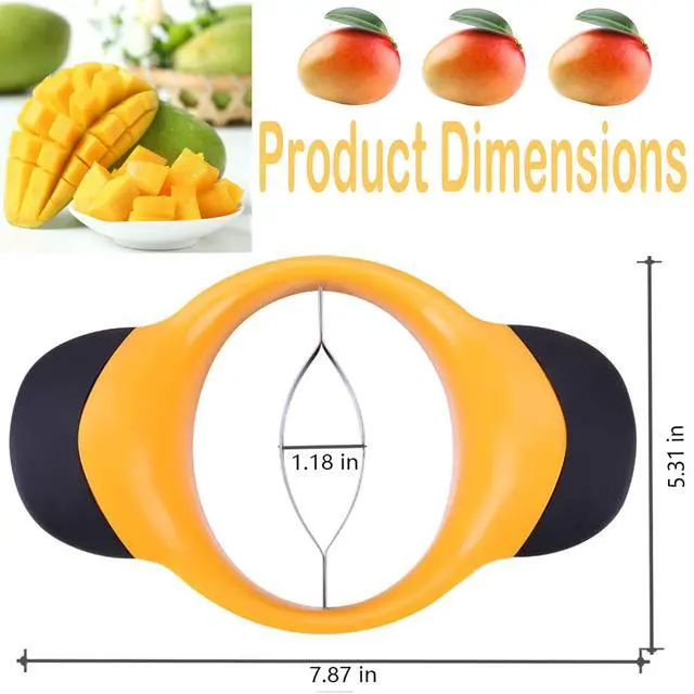 Alt view image 2 of 7 - Mango Slicer Peeler Cutter Splitter Pitter with stainless steel blade removal tool anti-skid handle super large Mango kernel remover