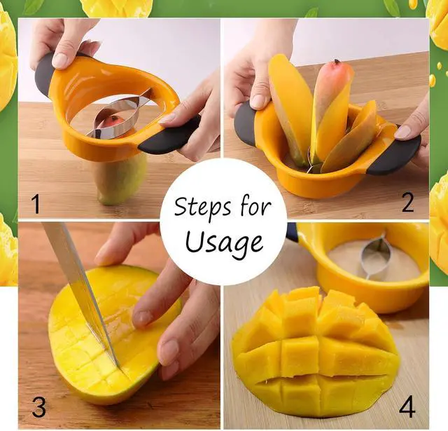 Alt view image 4 of 7 - Mango Slicer Fruit Tool for Mangoes Effortless Pitting Mango Cutter 2 Pack