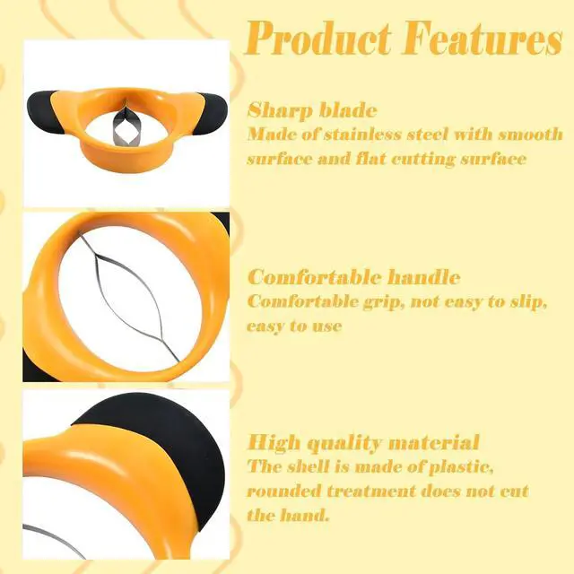 Alt view image 5 of 7 - Mango Slicer Fruit Tool for Mangoes Effortless Pitting Mango Cutter 2 Pack