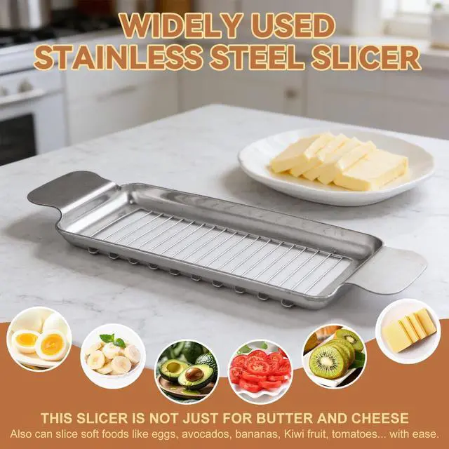 Alt view image 7 of 7 - 2Pcs Cheese Slicer & Butter Slicer Cutter for Block Cheese, Butter Squares