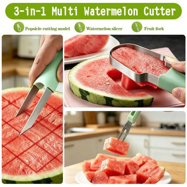 Alt view image 2 of 7 - Watermelon Slicer, Stainless Steel Watermelon Popsicle Cutter Mold