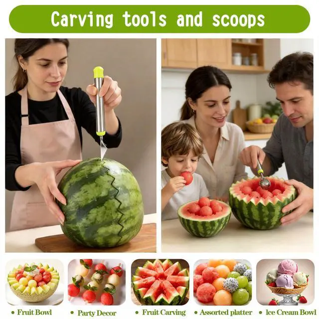 Alt view image 3 of 7 - Watermelon Slicer, Stainless Steel Watermelon Popsicle Cutter Mold