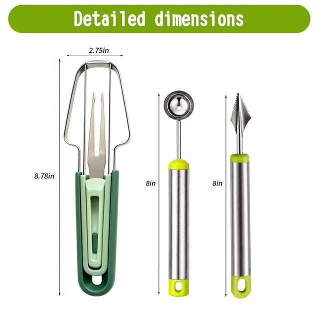 Alt view image 5 of 7 - Watermelon Slicer, Stainless Steel Watermelon Popsicle Cutter Mold