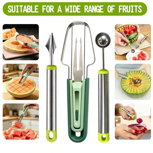 Alt view image 4 of 7 - Watermelon Slicer, Stainless Steel Watermelon Popsicle Cutter Mold