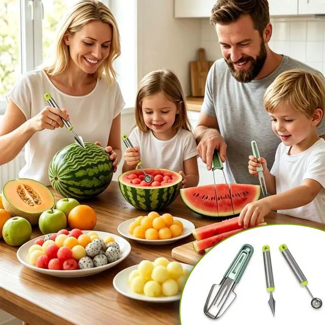 Alt view image 6 of 7 - Watermelon Slicer, Stainless Steel Watermelon Popsicle Cutter Mold
