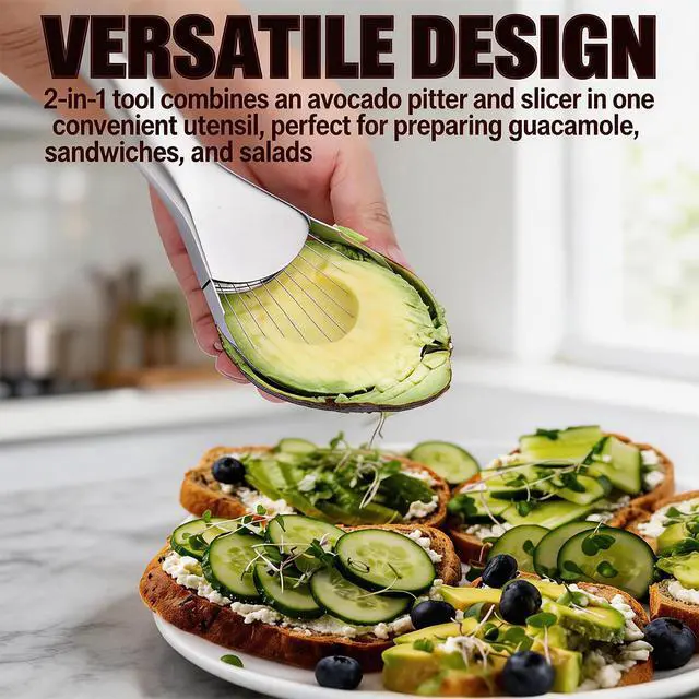 Alt view image 3 of 7 - 2pcs Avocado Slicer and Mango Slicer Cutting Tool Set, Avocado Tool and Fruit Corer, Easy to Use for Kitchen, Quick Slicing and Pitting, Perfect for Fruit Lovers