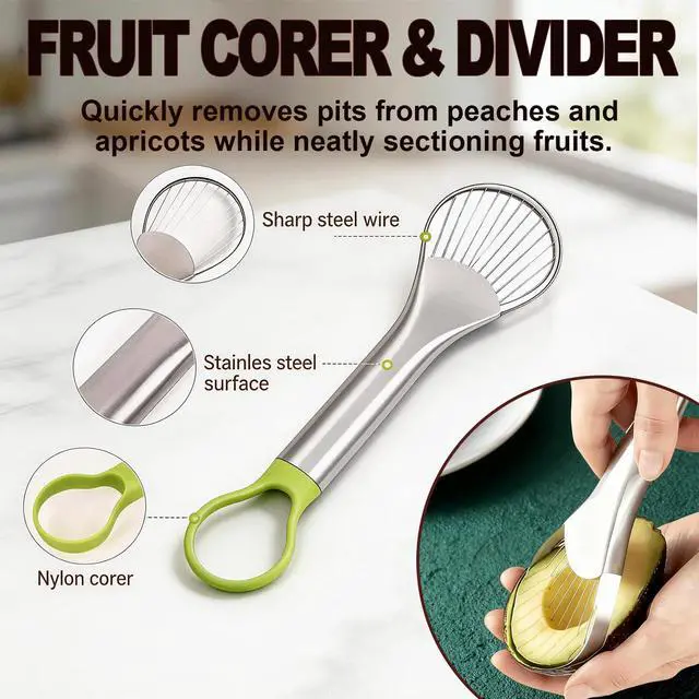 Alt view image 4 of 7 - 2pcs Avocado Slicer and Mango Slicer Cutting Tool Set, Avocado Tool and Fruit Corer, Easy to Use for Kitchen, Quick Slicing and Pitting, Perfect for Fruit Lovers