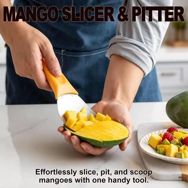 Alt view image 5 of 7 - 2pcs Avocado Slicer and Mango Slicer Cutting Tool Set, Avocado Tool and Fruit Corer, Easy to Use for Kitchen, Quick Slicing and Pitting, Perfect for Fruit Lovers