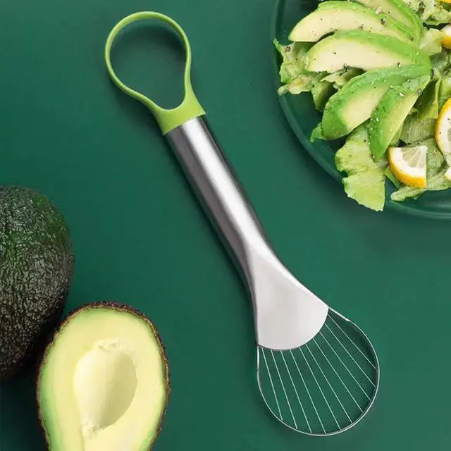 Alt view image 3 of 6 - Avocado Slicer Tool 2-in-1 Avocado Cutter & Saver | Stainless Steel Avocado Knife & Pitter | Multi-Function Fruit Cutter for Dragon Fruit, Kiwi, Papaya | Dishwasher Safe