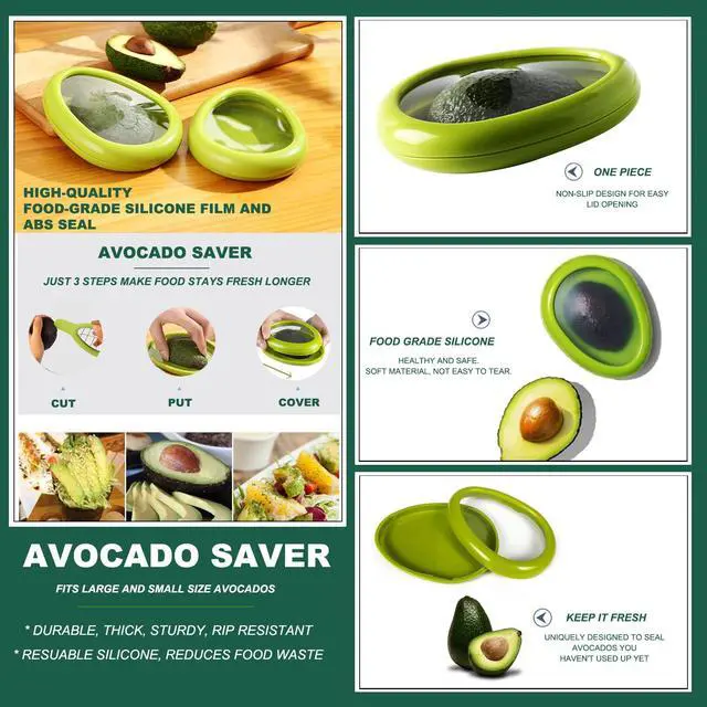 Alt view image 4 of 6 - Avocado Slicer Tools 3 PCS - Avocado Saver for Fridge to Keep - Avocado Slicer for Peeler Pitter - Avocado Cutter for Cuber Dicer - Fruit Vegetable Avocado Tools-Kitchen Gadgets