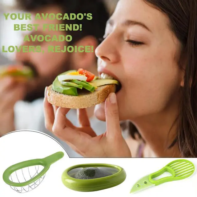 Alt view image 5 of 6 - Avocado Slicer Tools 3 PCS - Avocado Saver for Fridge to Keep - Avocado Slicer for Peeler Pitter - Avocado Cutter for Cuber Dicer - Fruit Vegetable Avocado Tools-Kitchen Gadgets