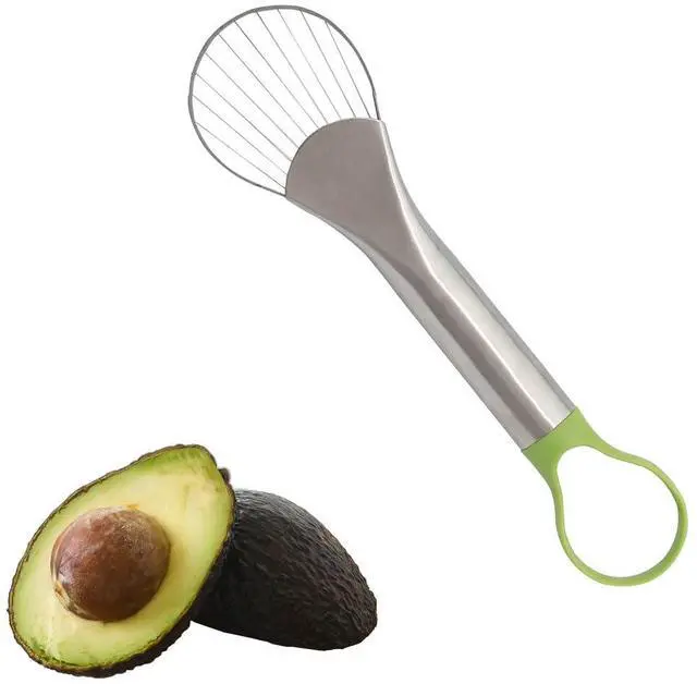 Alt view image 2 of 7 - Avocado Slicer, 2 in 1 Stainless Steel Avocado Cutter Slicer/Peeler and Avocado Pit Remover, Cutting Thin Slices, Avocados Tool Fruit Cutter, Dishwasher Safe