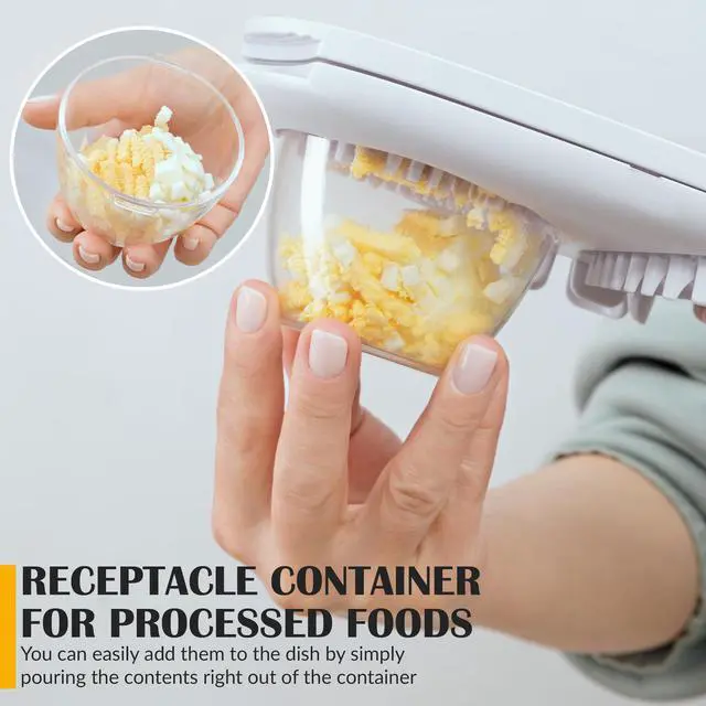 Alt view image 4 of 7 - Egg Slicer for Hard Boiled Eggs - 3 Slice Modes Egg Cutter, Heavy Duty, Stainless Steel Dicer - Kitchen Chopper Tool for Strawberry, Mushroom, Grape, Cherry Tomato - White
