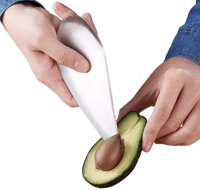 Alt view image 3 of 7 - Avocado Slicer, Multifunction 3 in 1 Avocado Cutter, Premium Stainless Steel Slice, Pit and Scoop Avocados Safely and with Ease, Perfect for Avocado Toast and Guacamole