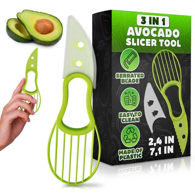 Main image of Avocado Slicer Tool 3 in 1 Food-Grade Plastic Cutter, Peeler & Pit Remover for Easy Slicing, Scooping & Quick Food Prep Easy to Use Avocado Peeler Tool | Durable Ergonomic Design Kitchen Gadget
