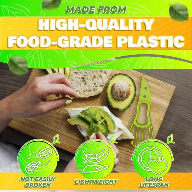 Alt view image 3 of 7 - Avocado Slicer Tool 3 in 1 Food-Grade Plastic Cutter, Peeler & Pit Remover for Easy Slicing, Scooping & Quick Food Prep Easy to Use Avocado Peeler Tool | Durable Ergonomic Design Kitchen Gadget